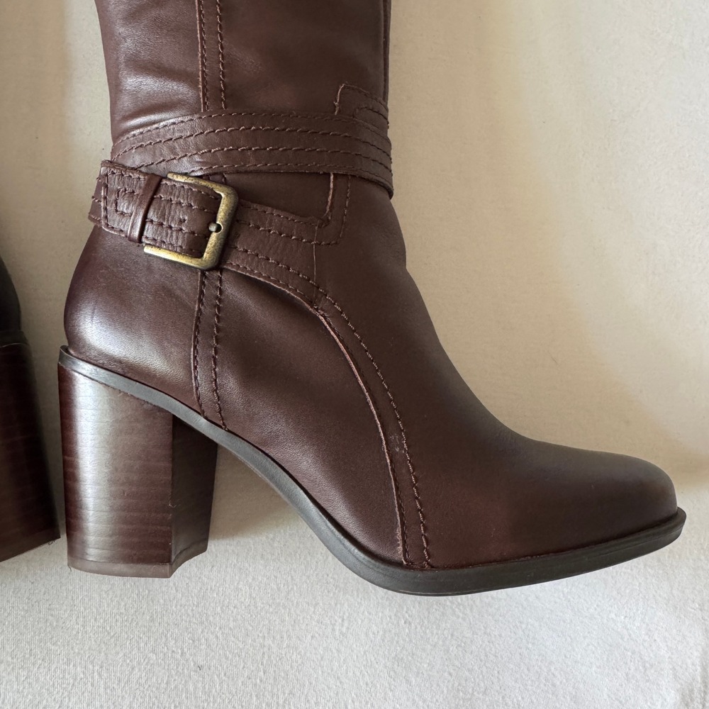 Naturalizer Kelsey Wide Calf Riding Boots 7.5W Leather Dark Brown Equestrian - Picture 12 of 13